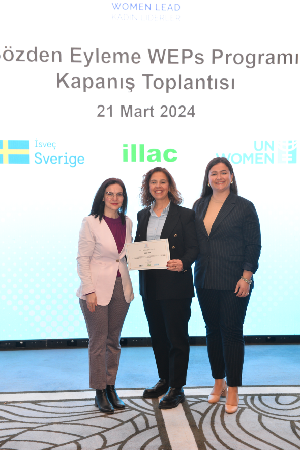 "Turning Promises into Action WEPs" Certificate to Yeşim by UN Women